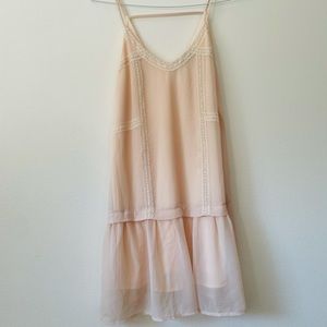 ASTR Pale Pink Strappy Lace Slip Dress